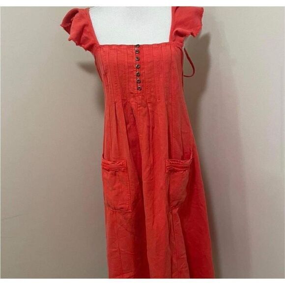 Anthropologie x Pilcro Flutter Sleeve Midi Dress Size L - Picture 3 of 7